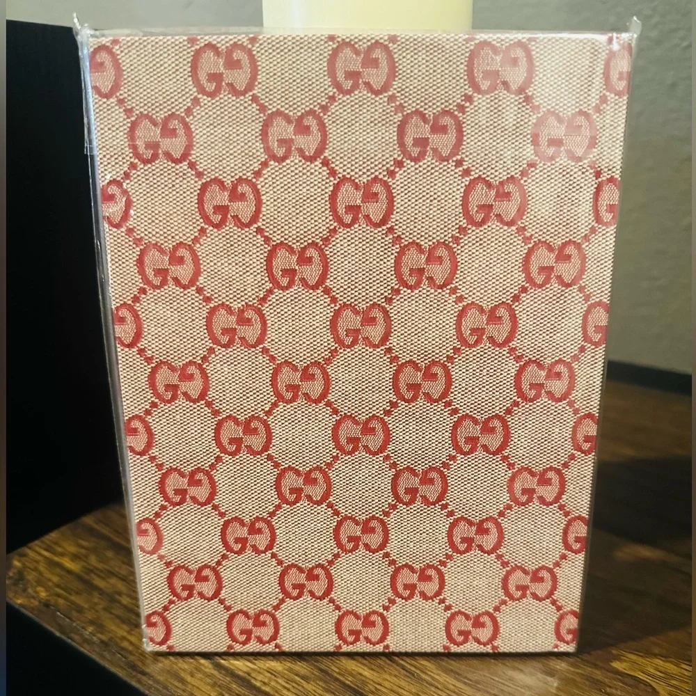 NEW GUCCI My Scrapbook with Red Beige Canvas Cover Monogram GG Design